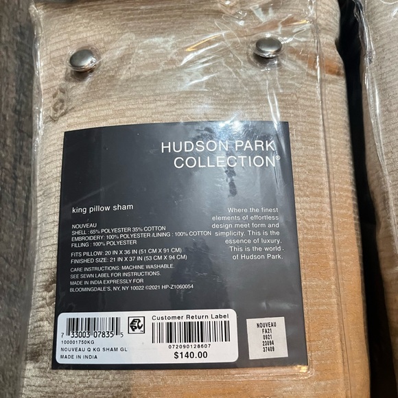 Hudson Park Collection Crespare Euro Pillow Shams and king size pillow shams - Picture 5 of 5